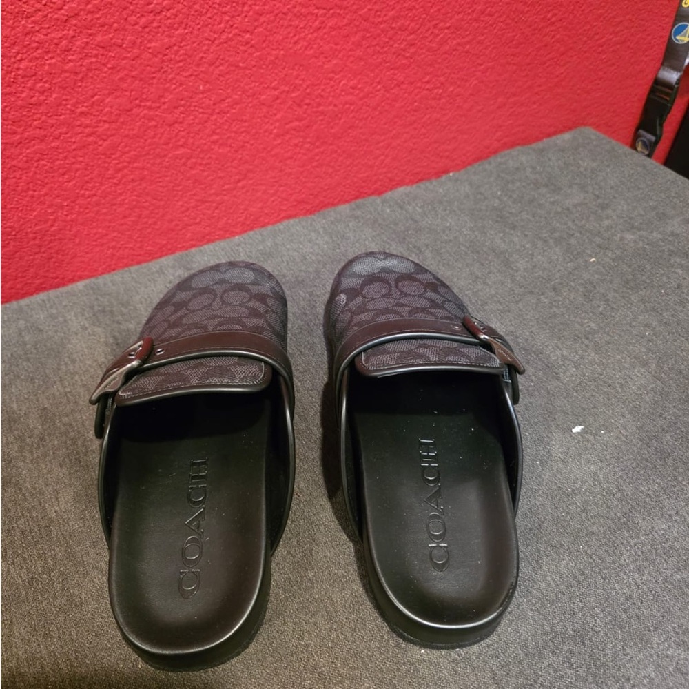 Coach Dark Brown Monogram Clogs - Picture 4 of 8